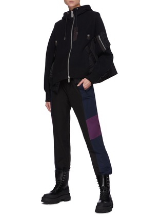 Figure View - Click To Enlarge - SACAI - Buckled Waist Grosgrain Utility Jogger Pants