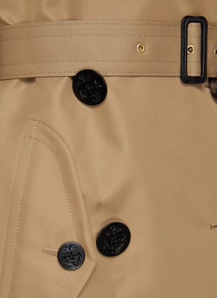  - SACAI - Bicoloured Cotton Blend Long Trench Coat With Elongated Waist Belt