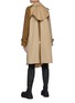 Back View - Click To Enlarge - SACAI - Bicoloured Cotton Blend Long Trench Coat With Elongated Waist Belt
