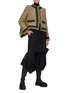 Figure View - Click To Enlarge - SACAI - Frayed Trim Cape Back Canvas Tweed Jacket