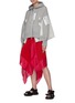 Figure View - Click To Enlarge - SACAI - Wrap Effect Pleated Handkerchief Hem Drawstring Midi Skirt