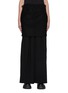 Main View - Click To Enlarge - SACAI - Wool Overlay Appliqued Maxi Skirt