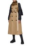 Figure View - Click To Enlarge - SACAI - Hybrid Puffer Cotton Blend Trench Coat With Elongated Waist Belt