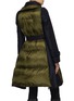 Back View - Click To Enlarge - SACAI - Belted Trench Detailing Appliqued Asymmetric Long Puffer Coat
