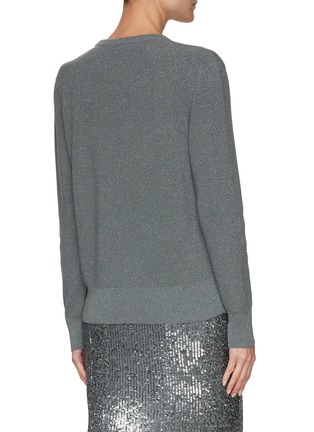 Back View - Click To Enlarge - AKRIS - Metallic Cashmere Crewneck Sweater
