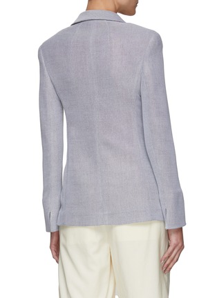 Back View - Click To Enlarge - AKRIS - Fitted Single Breasted Weave Blazer