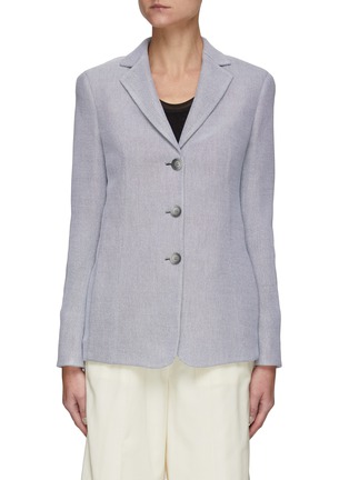 Main View - Click To Enlarge - AKRIS - Fitted Single Breasted Weave Blazer