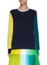 Main View - Click To Enlarge - AKRIS - LONG SLEEVES COLOUR BLOCK CASHMERE SWEATER