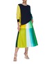 Figure View - Click To Enlarge - AKRIS - LONG SLEEVES COLOUR BLOCK CASHMERE SWEATER