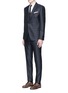 Figure View - Click To Enlarge - - - Zigzag jacquard wool-silk satin three-piece tuxedo suit