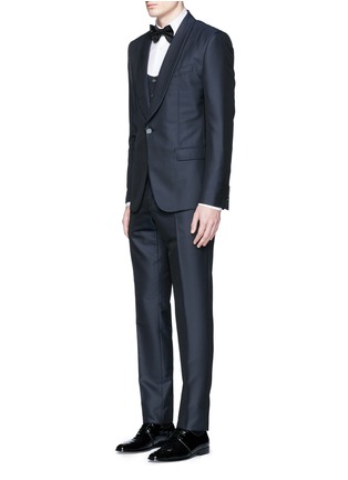 Figure View - Click To Enlarge - - - Diamond jacquard wool-silk three piece tuxedo suit