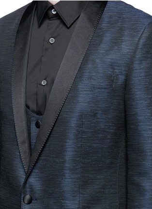 Detail View - Click To Enlarge - - - 'Martini' stripe jacquard tuxedo blazer and waistcoat set