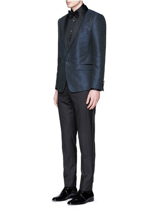 Figure View - Click To Enlarge - - - 'Martini' stripe jacquard tuxedo blazer and waistcoat set