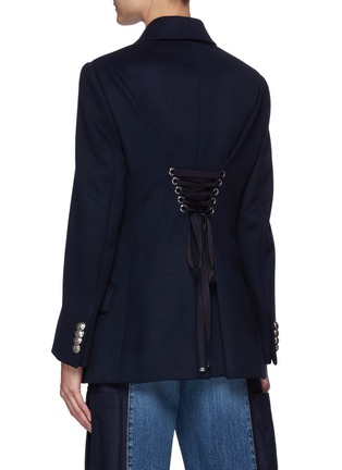 Back View - Click To Enlarge - ALEXANDER MCQUEEN - Double Breasted Lacing Detail Peacoat