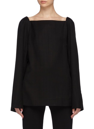 Main View - Click To Enlarge - TOTEME - Square Neck Flared Sleeve Blouse