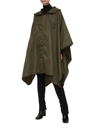 Figure View - Click To Enlarge - TOTEME - Hooded Half Zip Poncho
