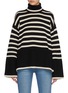 Main View - Click To Enlarge - TOTEME - Striped Turtleneck Wool Cotton Blend Sweater
