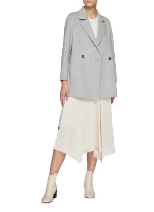 Figure View - Click To Enlarge - THEORY - Clariene' Drawstring Waist Belt Cashmere Wool Blend Double Breasted Blazer