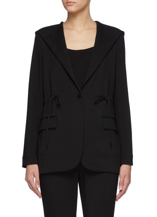 Main View - Click To Enlarge - THEORY - Hooded Drawstring Waist Single Breasted Blazer