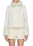 Main View - Click To Enlarge - SHOREDITCH SKI CLUB - Lena' Puffer Panelled Lambskin Shearling Cropped Jacket
