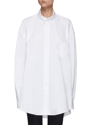 Main View - Click To Enlarge - BALENCIAGA - Back Slit Oversized Cotton Shirt