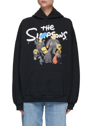 Main View - Click To Enlarge - BALENCIAGA - x The Simpsons Graphic Print Cotton Hoodie