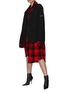 Figure View - Click To Enlarge - BALENCIAGA - Asymmetric Hem Twisted Flannel Shirt Dress