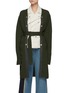 Main View - Click To Enlarge - THE KEIJI - Detachable Faux Leather Biker Panel Knit Coat