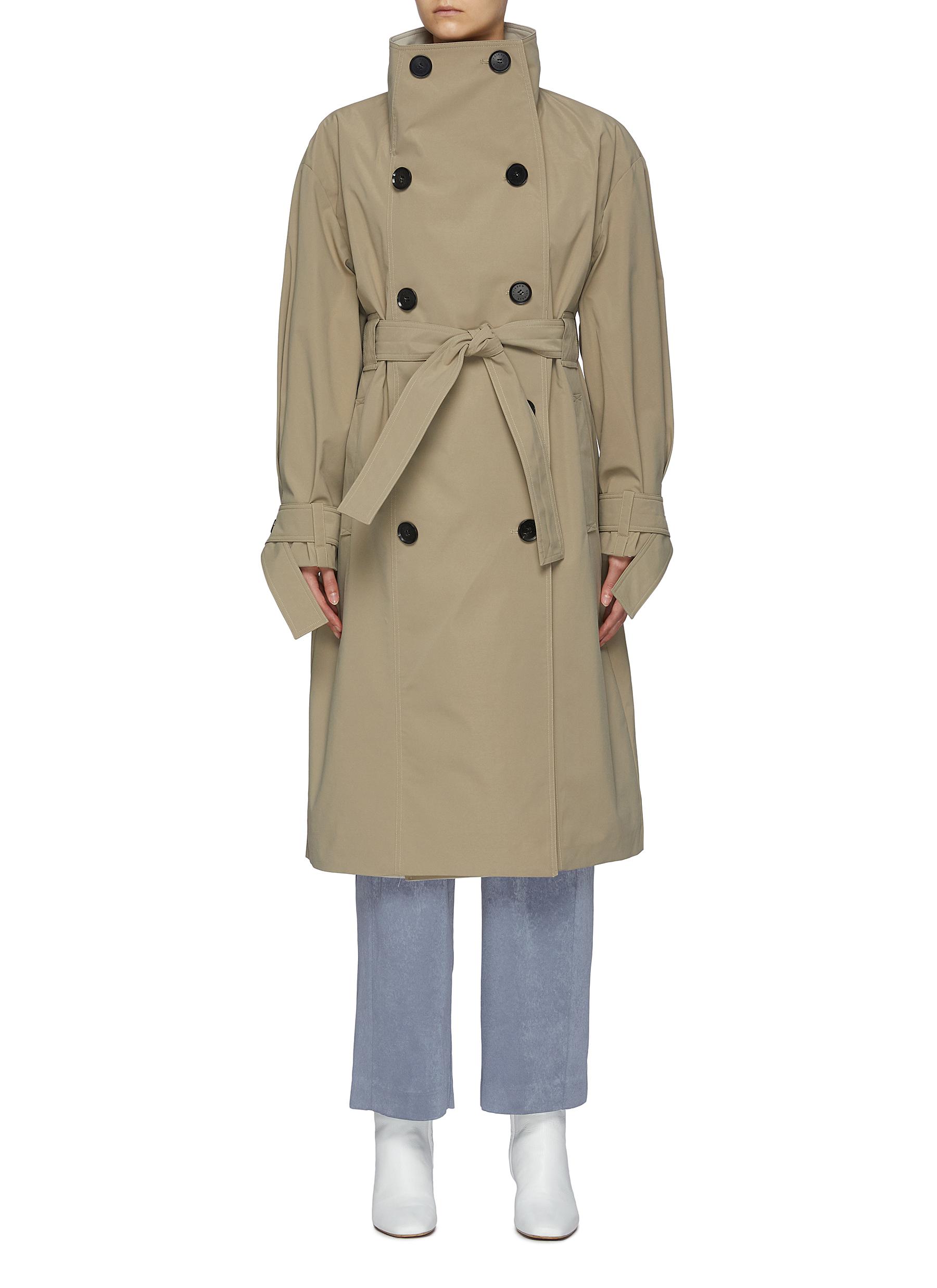 FFIXXED STUDIOS Belted Stand Collar Trench Coat