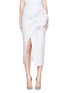 Main View - Click To Enlarge - MATICEVSKI - 'Tempest' ruched cotton-linen faux wrap skirt