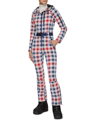 Figure View - Click To Enlarge - PERFECT MOMENT - Gingham Star Print One-piece ski suit
