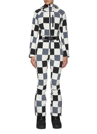 Main View - Click To Enlarge - PERFECT MOMENT - Checkerboard Print One-piece Ski Suit