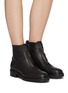 PEDRO GARCÍA - Flat Leather Zip Ankle Boot
