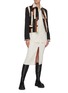 Figure View - Click To Enlarge - JACQUES WEI - Jacquard Drop Shoulder Leather Binded Shirt