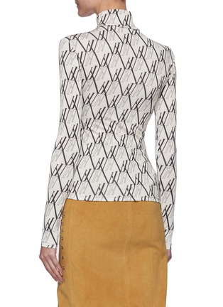 Back View - Click To Enlarge - JACQUES WEI - Monogram Print Long Sleeves Top