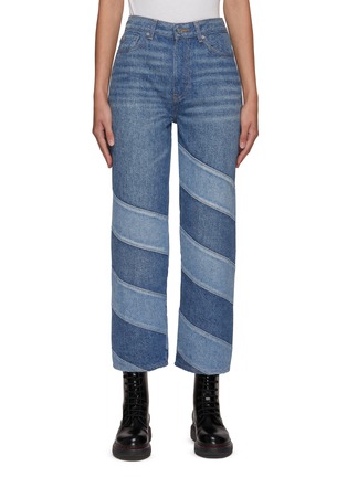 Main View - Click To Enlarge - GANNI - DIAGONAL STRIPE WASHED JEANS