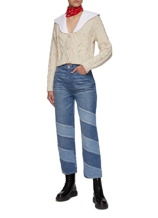 Figure View - Click To Enlarge - GANNI - DIAGONAL STRIPE WASHED JEANS