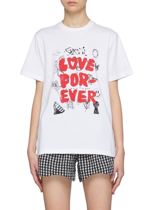 Main View - Click To Enlarge - GANNI - Basic Cotton ' Love Forever' Jersey Tee