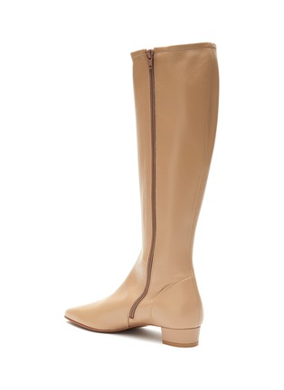  - BY FAR - Edie' Square Toe Leather Knee-high Boots