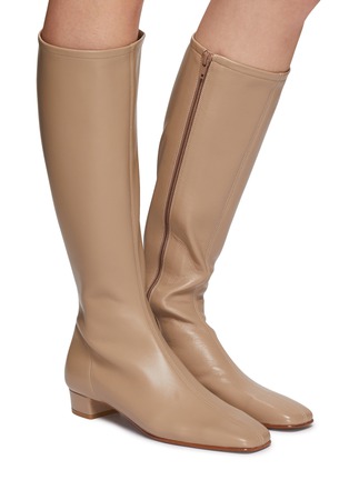 Figure View - Click To Enlarge - BY FAR - Edie' Square Toe Leather Knee-high Boots