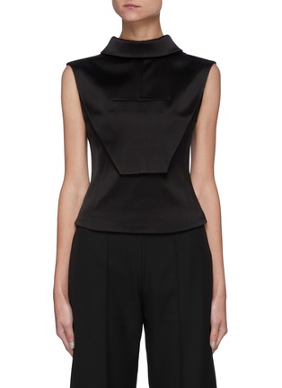 Main View - Click To Enlarge - SANS TITRE - Geometric Style Line Sleeveless Blouse