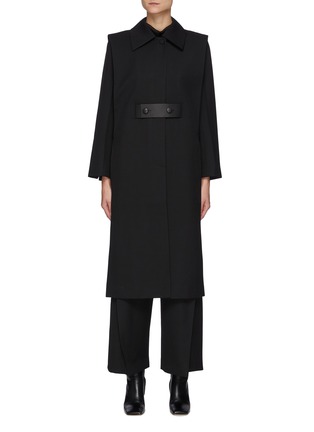 Main View - Click To Enlarge - SANS TITRE - Belted Spread Collar Wool Coat