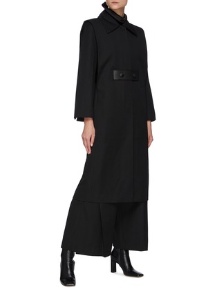 Figure View - Click To Enlarge - SANS TITRE - Belted Spread Collar Wool Coat