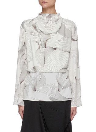 Main View - Click To Enlarge - LOW CLASSIC - Hook Drape Print Blouse