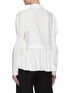 Back View - Click To Enlarge - MING MA - Ruffle Hem Bubble Sleeve Cotton Shirt
