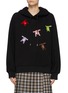 Main View - Click To Enlarge - MING MA - Multi Coloured Bow Appliqued Cotton Blend Drawstring Hoodie