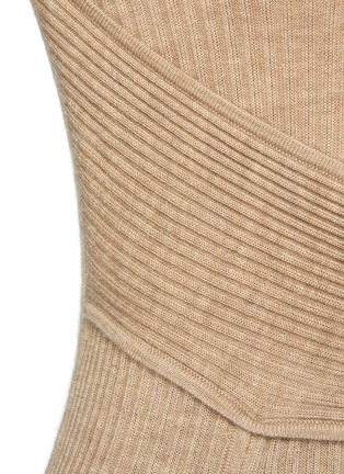  - CRUSH COLLECTION - Panelled Front Slit Ribbed Cashmere Knit Sweater