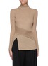 Main View - Click To Enlarge - CRUSH COLLECTION - Panelled Front Slit Ribbed Cashmere Knit Sweater