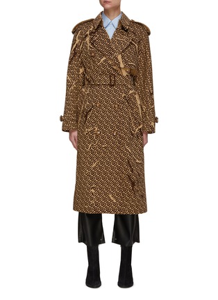 Main View - Click To Enlarge - BURBERRY - BELTED ALL-OVER LOGO JACQUARD TRENCH COAT