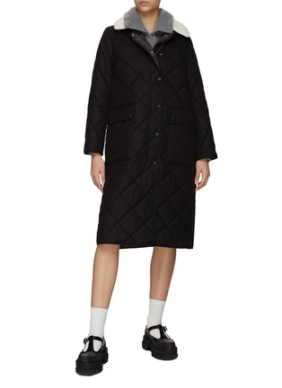 Figure View - Click To Enlarge - BURBERRY - SHEAR COLLAR QUILTED COAT